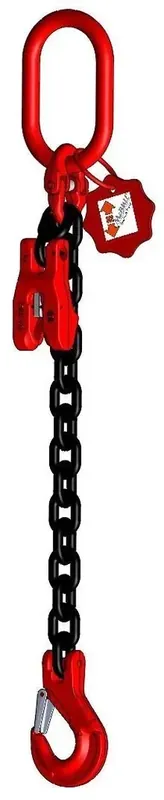 1-Strang Kette GK8, mit Gabelkopfhaken und Verkürzung 8 mm, 2 m lang Sofort Bestellen